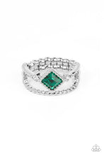 Load image into Gallery viewer, Angling for Attention Green Skinny Band Ring