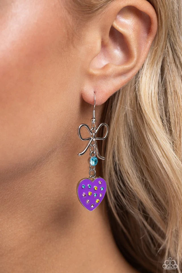Bow Away Zone Purple Earrings