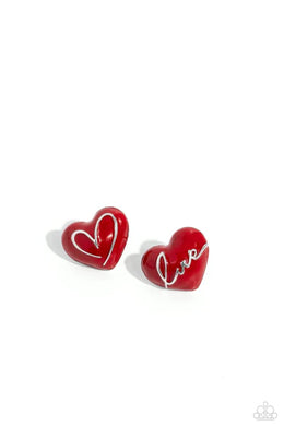 Glimmering Love Red Post Earrings