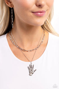 Giving a Hand Silver Necklace