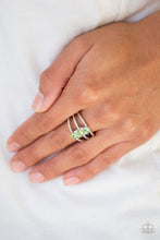 Load image into Gallery viewer, Triple Crown Winner Green Skinny Band Ring