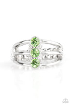 Load image into Gallery viewer, Triple Crown Winner Green Skinny Band Ring