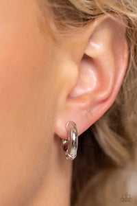 Textured theme Silver Hoop Earrings