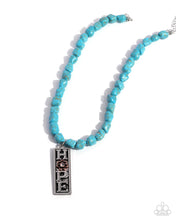 Load image into Gallery viewer, Hopeful Headline Blue Necklace