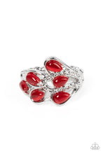 Load image into Gallery viewer, Cat’s Eye Cadence Red Skinny Band Ring