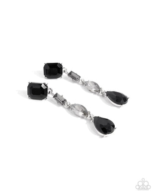 Cascading Class Black Earrings