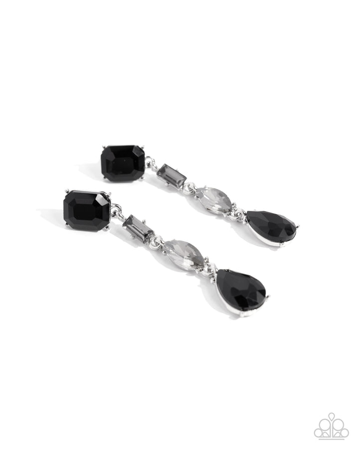Cascading Class Black Earrings