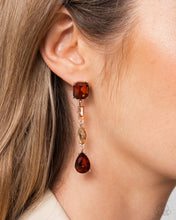 Load image into Gallery viewer, Cascading Class Brown Earrings