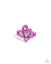 Load image into Gallery viewer, Hybrid Heart Pink Skinny Band Ring