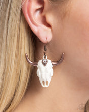 Load image into Gallery viewer, Southwestern Skull Copper Earrings