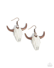 Load image into Gallery viewer, Southwestern Skull Copper Earrings