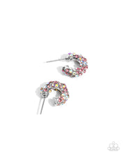 Load image into Gallery viewer, Iridescent Improv Pink Hoop Earrings