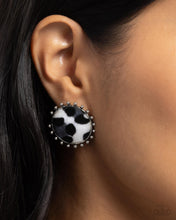 Load image into Gallery viewer, Cowhide Couture Black Post Earrings