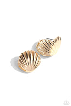 Load image into Gallery viewer, Seashell Surprise Gold Hoop-Hinged Earring