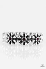 Load image into Gallery viewer, Dancing Daisies Purple Skinny Band Ring