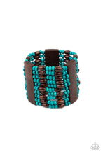 Load image into Gallery viewer, Tropical Takeover Blue Wood Bracelet