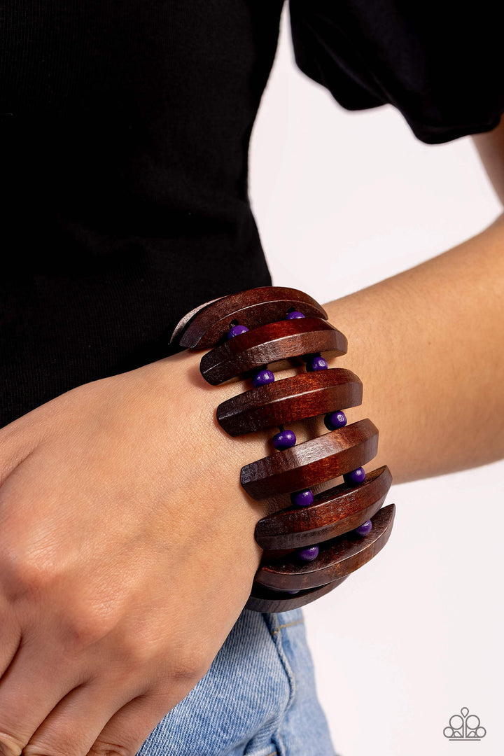 Bora Bora Bauble Purple Wood Bracelet
