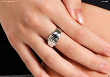 Load image into Gallery viewer, Monogram Memento Silver Skinny Band Ring - T