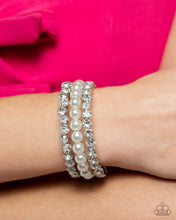 Load image into Gallery viewer, Grandiose Glitz White Coil Bracelet