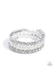 Load image into Gallery viewer, Grandiose Glitz White Coil Bracelet
