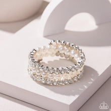 Load image into Gallery viewer, Grandiose Glitz White Coil Bracelet