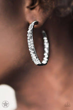 Load image into Gallery viewer, GLITZY By Association Gunmetal Blockbuster Hoop Earrings