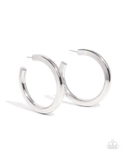 Load image into Gallery viewer, Sleek Spotlight Silver Hoop Earrings