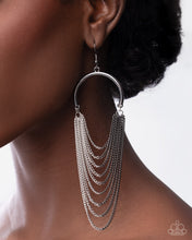 Load image into Gallery viewer, Focused Fringe Black Earrings