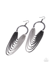 Load image into Gallery viewer, Focused Fringe Black Earrings