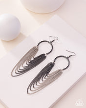 Load image into Gallery viewer, Focused Fringe Black Earrings