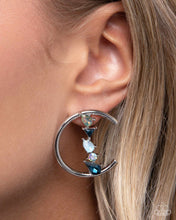 Load image into Gallery viewer, Pronged Patchwork Blue Post Earrings