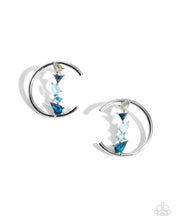 Load image into Gallery viewer, Pronged Patchwork Blue Post Earrings