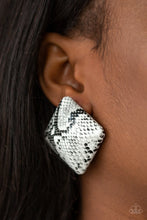 Load image into Gallery viewer, Making HISS-Tory White Leather Post Earrings