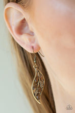 Load image into Gallery viewer, Sparkling Stems Brass Earrings
