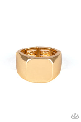 Blanked Out Men’s Gold Ring