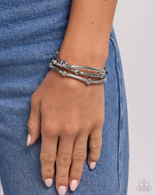 Load image into Gallery viewer, Stacked Shopaholic Silver Bracelet