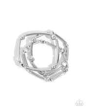 Load image into Gallery viewer, Stacked Shopaholic Silver Bracelet