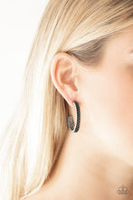 Load image into Gallery viewer, Rugged Retro Silver Hoop Earrings