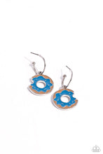 Load image into Gallery viewer, Donut Delivery Blue Hoop Earrings