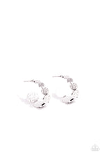 Load image into Gallery viewer, Textured Tease Silver Hoop Earrings