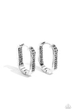 Load image into Gallery viewer, Sinuous Silhouettes Silver Hinge Hoop Earrings