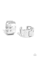 Load image into Gallery viewer, Setting the STAR High Silver Hinge Hoop Earrings