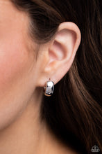 Load image into Gallery viewer, Hinged Halftime Silver Hinged Hoop Earrings