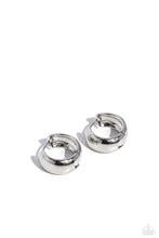 Load image into Gallery viewer, Hinged Halftime Silver Hinged Hoop Earrings