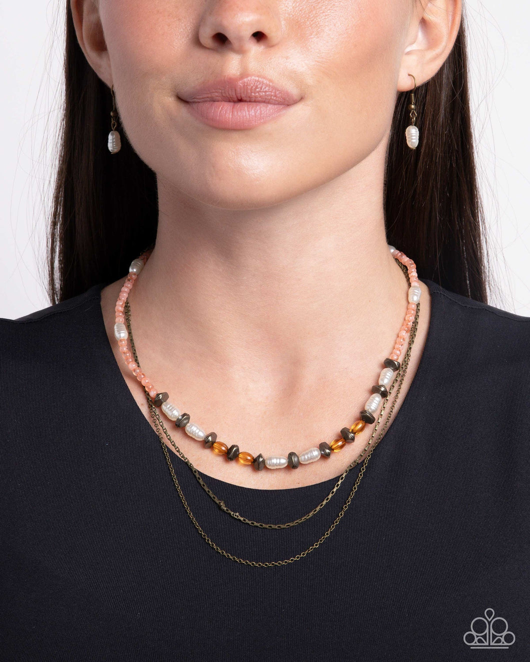 Pearl Profession Brass Necklace