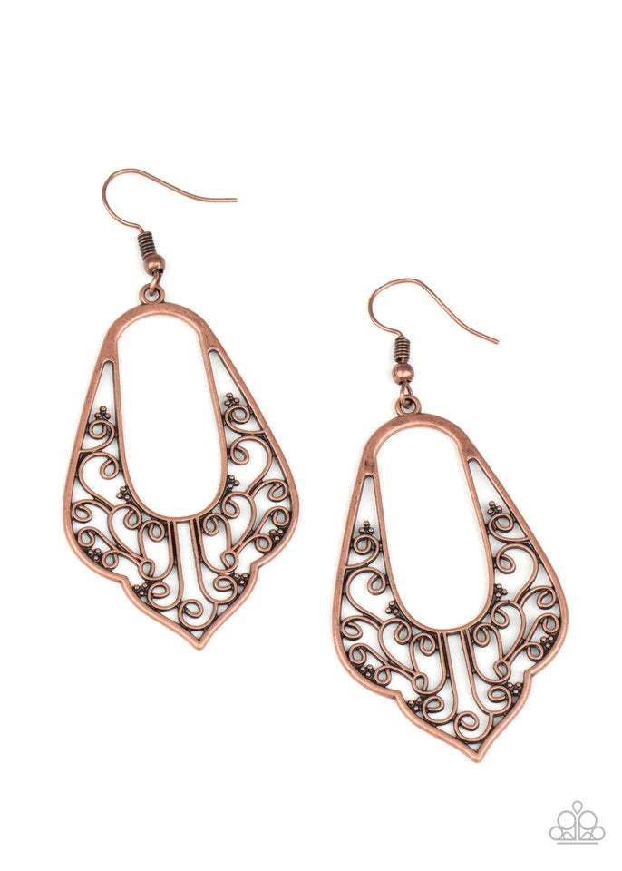 Grapevine Glamour Copper Earring