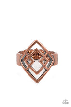 Load image into Gallery viewer, Diamond Duo Copper Skinny Band Ring