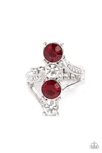 Load image into Gallery viewer, Duplicating Dazzle Red Skinny Band Ring