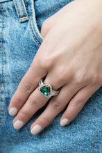 Load image into Gallery viewer, Elevated Engagement Green Skinny Band Ring