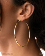 Load image into Gallery viewer, Basic Bombshell Gold Blockbuster Hoop Earrings